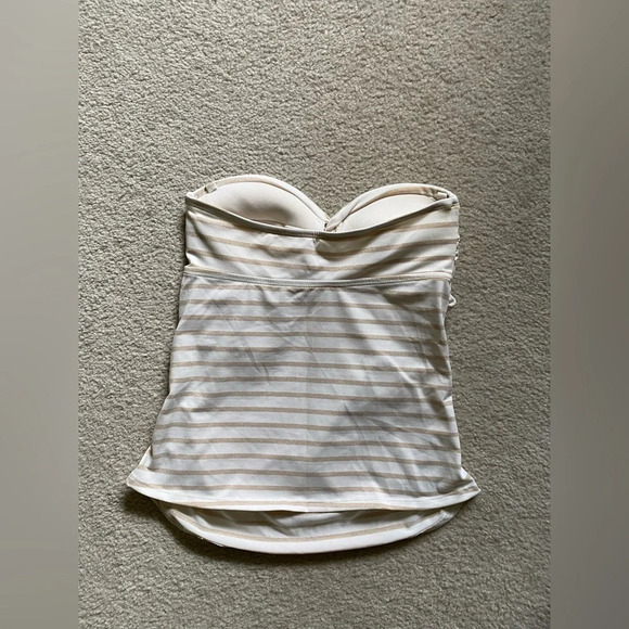Cream and gold tube top bathing suit swim top - Picture 4 of 6